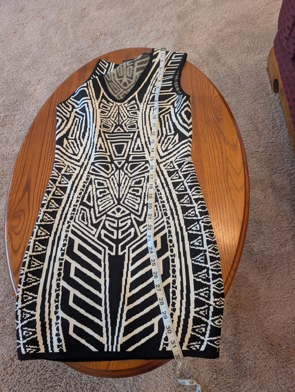 Sara Boo Black & White Geometric Knit Mini Dress, Size M - Picture 4 of 8
